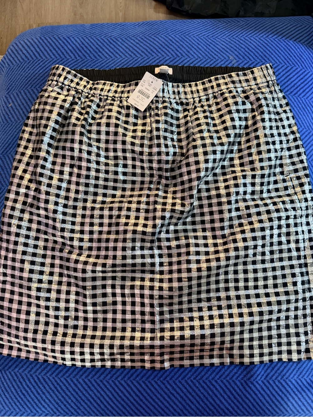JCrew Checkered Black and Silver Women's Skirt